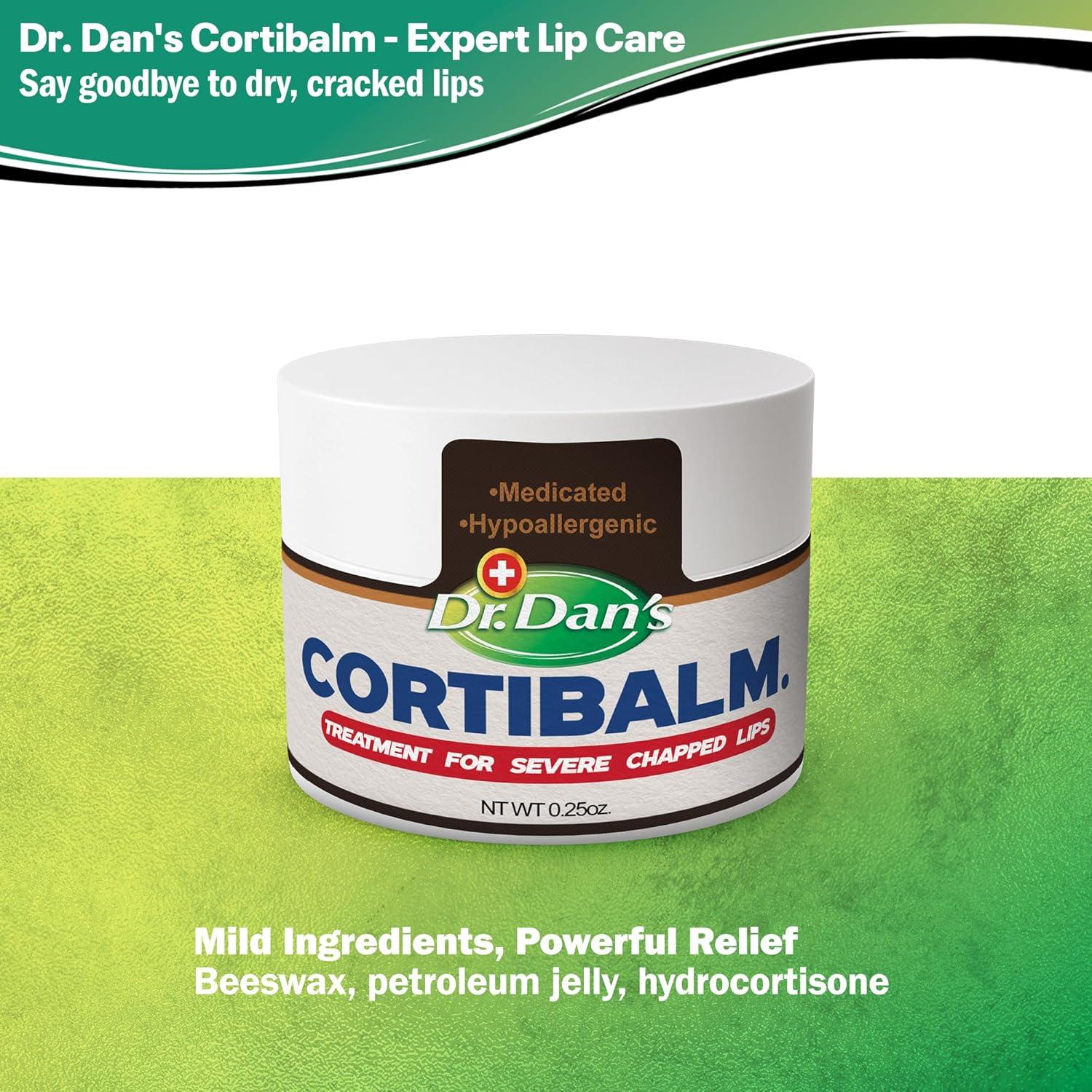 Cortibalm Dr. Dan - Balsamo Labial Curativo - Paquete de 3