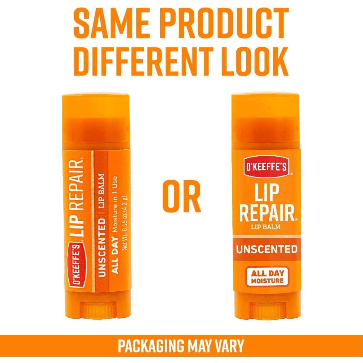 Bálsamo Labial O'Keeffe's Sin Fragancia - Paquete de 4