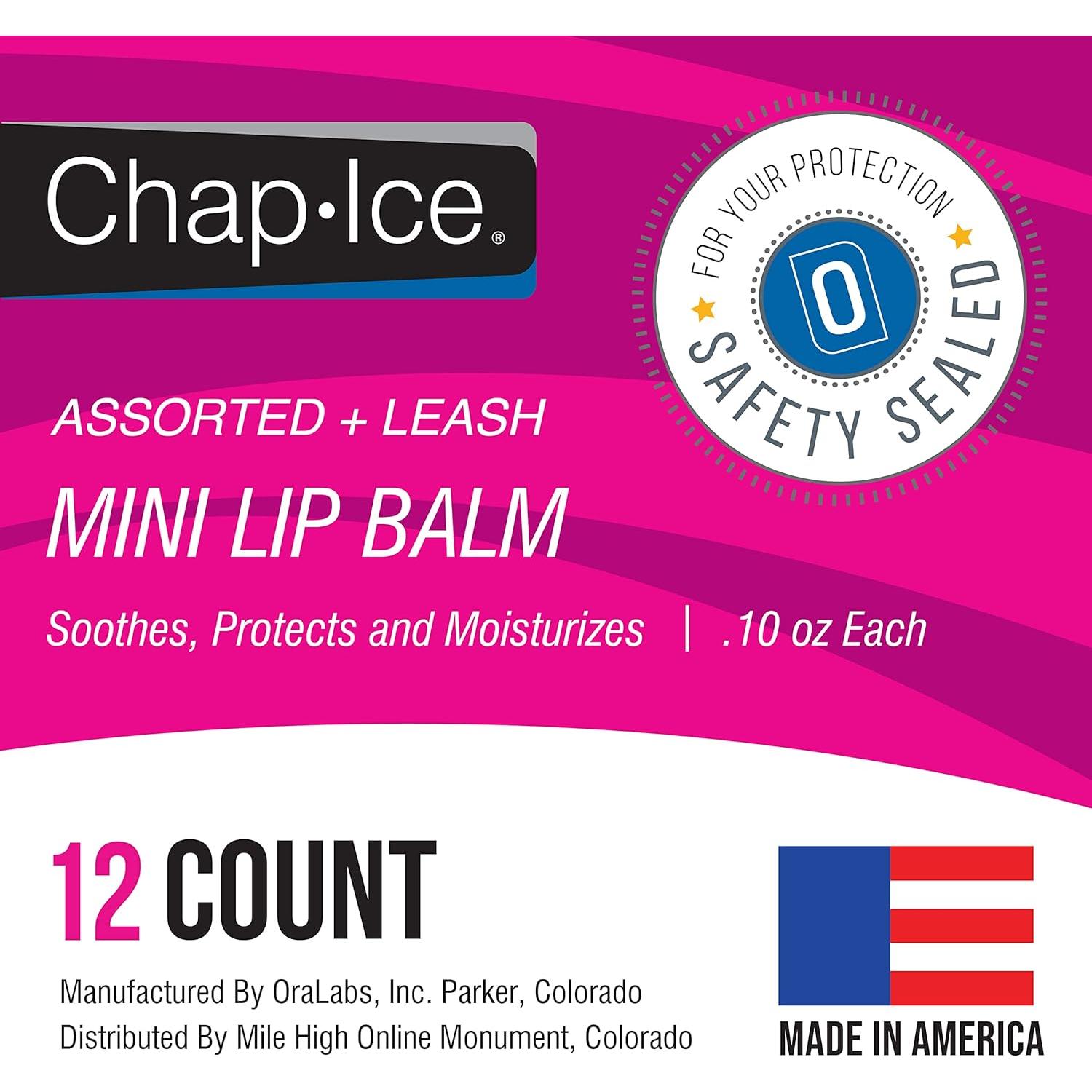 Bálsamo Labial Mini Chap-Ice 12 Unidades Sabores Variados