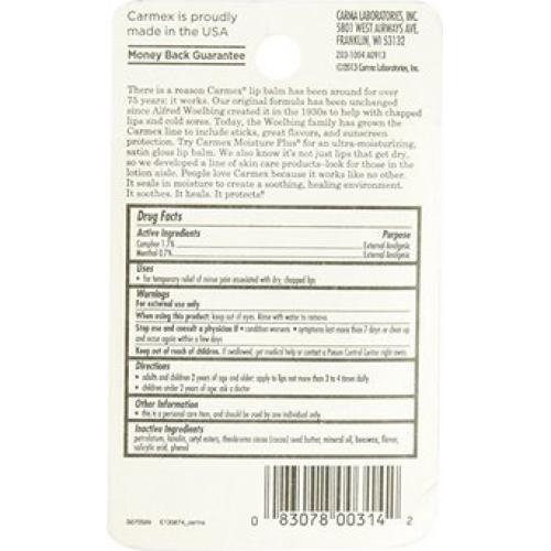 Bálsamo Labial Carmex Sabor Original 6 Tubos 9.9g Total