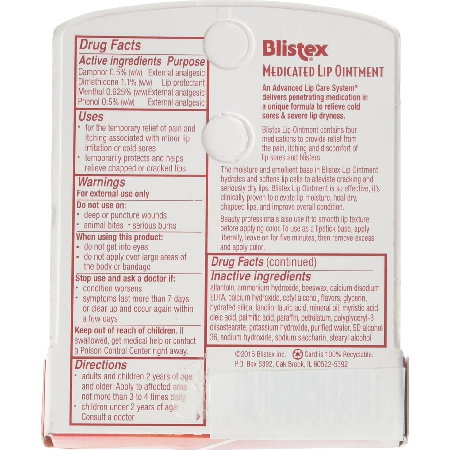 Ungüento Labial Medicado Blistex 6 x 6 g - Alivio y Hidratación