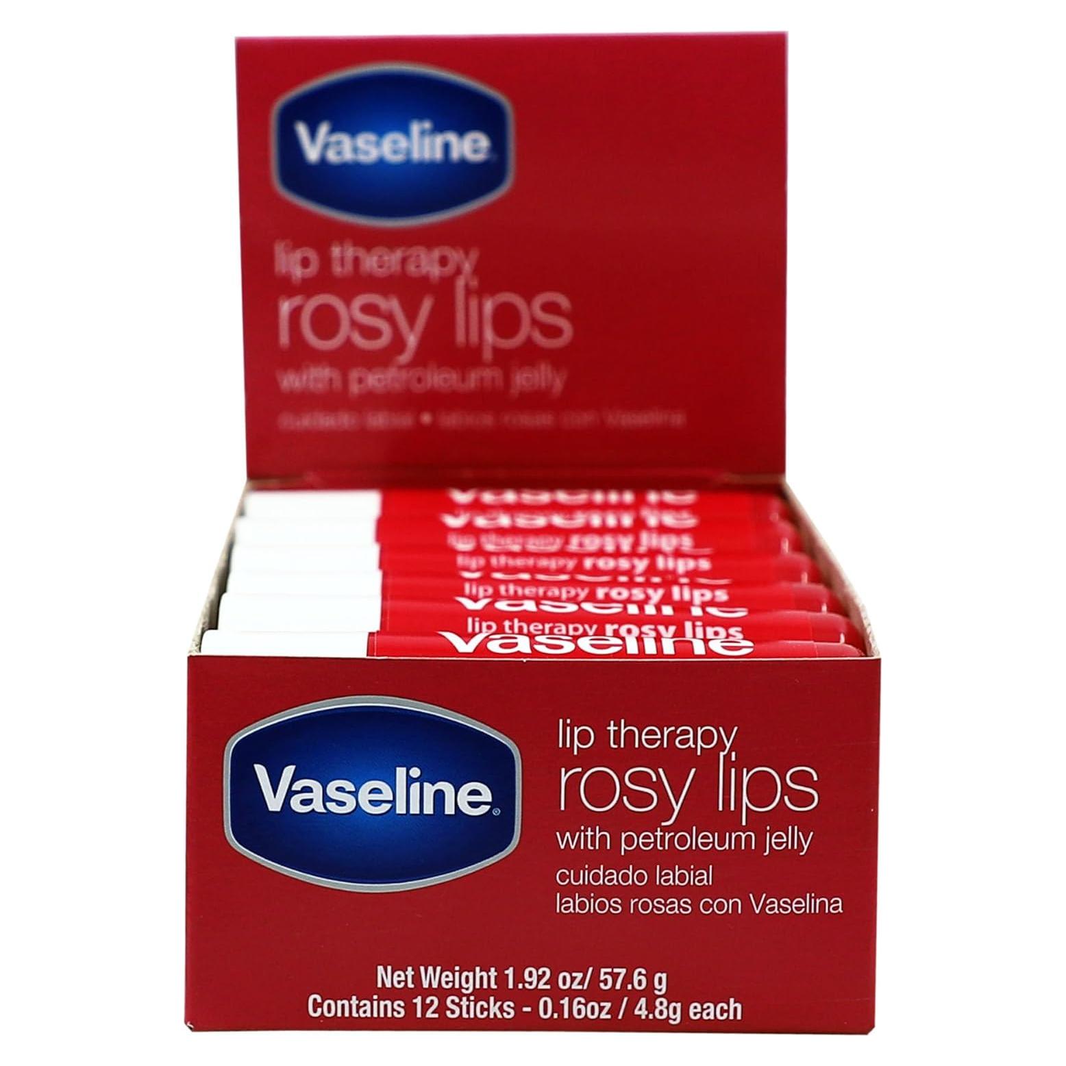 Bálsamo Labial Vaselina Rosada Unilever 12 Bastones 4.5g