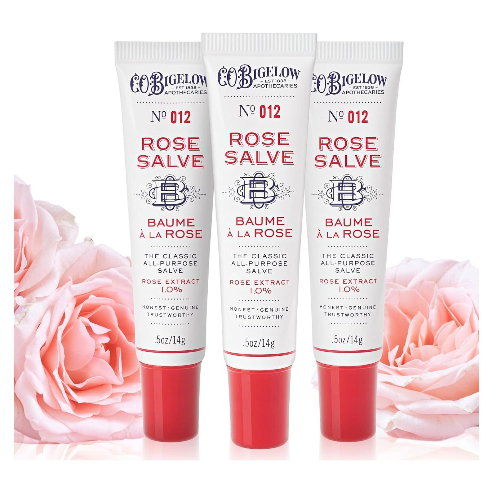 Bálsamo Labial C.O. Bigelow Salve de Rosa - Set de 3 Tubos