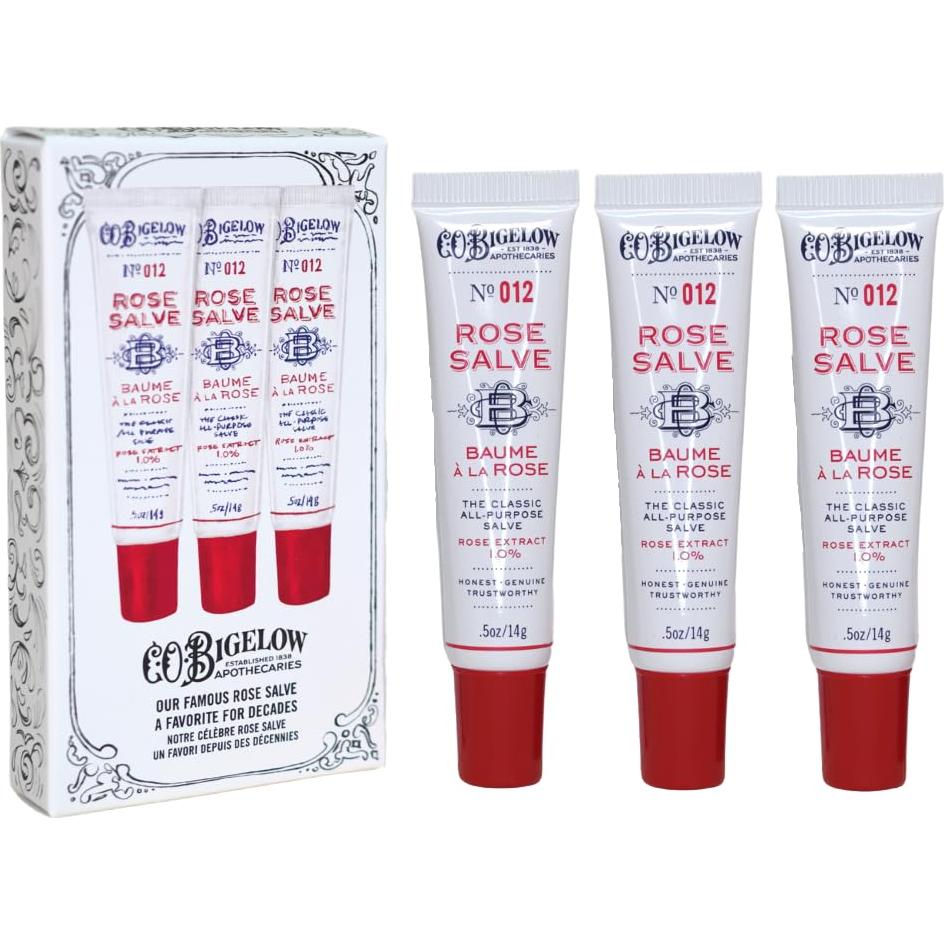 Bálsamo Labial C.O. Bigelow Salve de Rosa - Set de 3 Tubos
