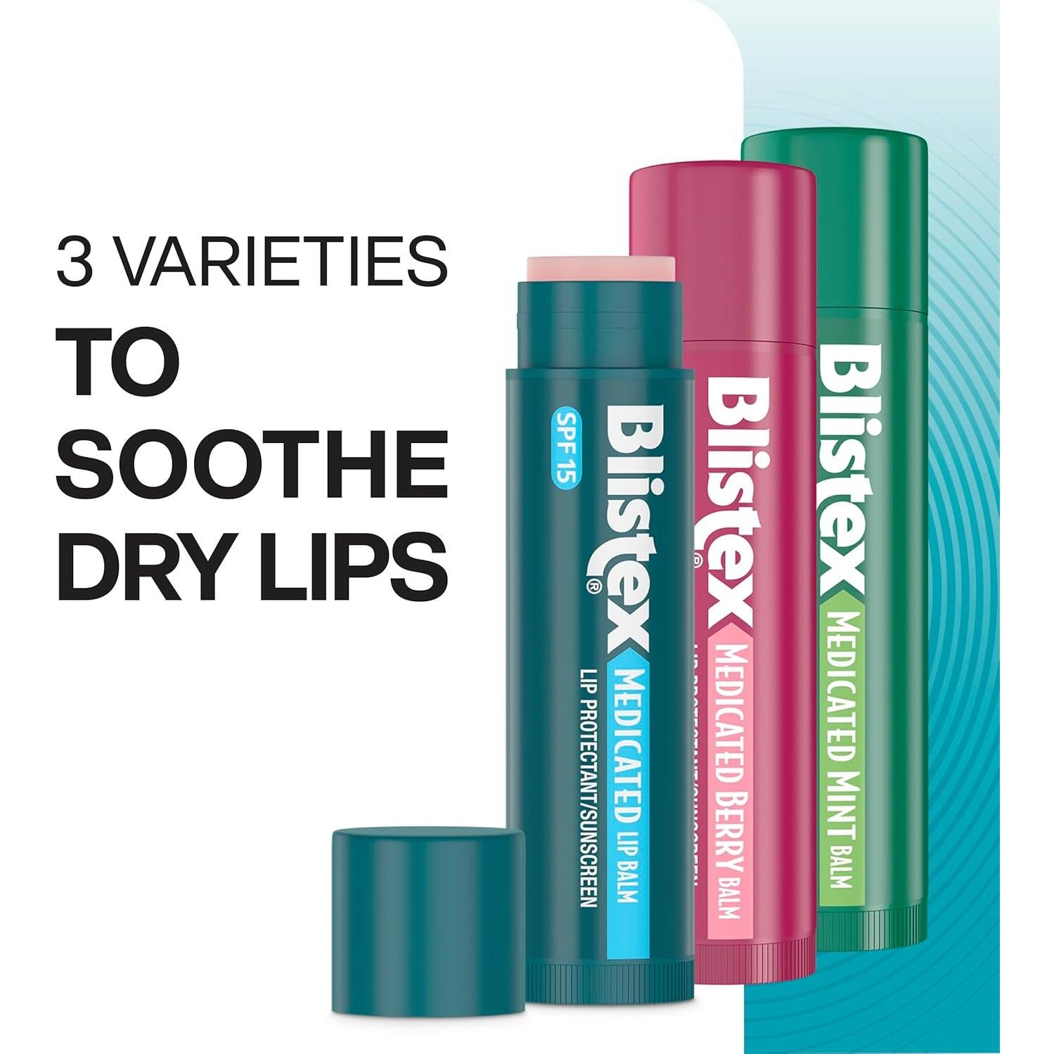 Bálsamo Labial Medicado Blistex 3 Unidades 4.25g Sabor Menta y Frambuesa SPF 15