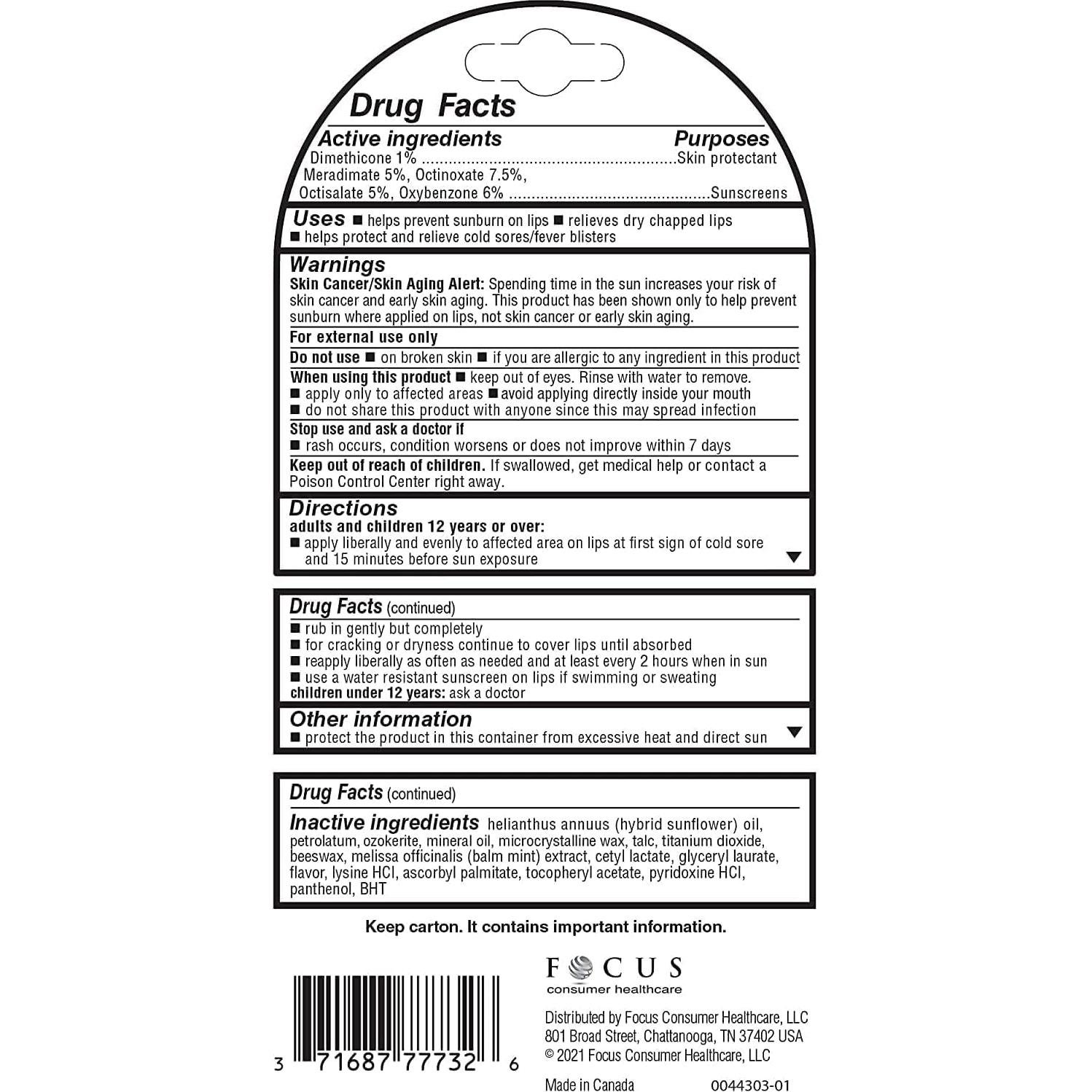 Protector Labial Herpecin L SPF 30 2.83 g - Paquete de 5