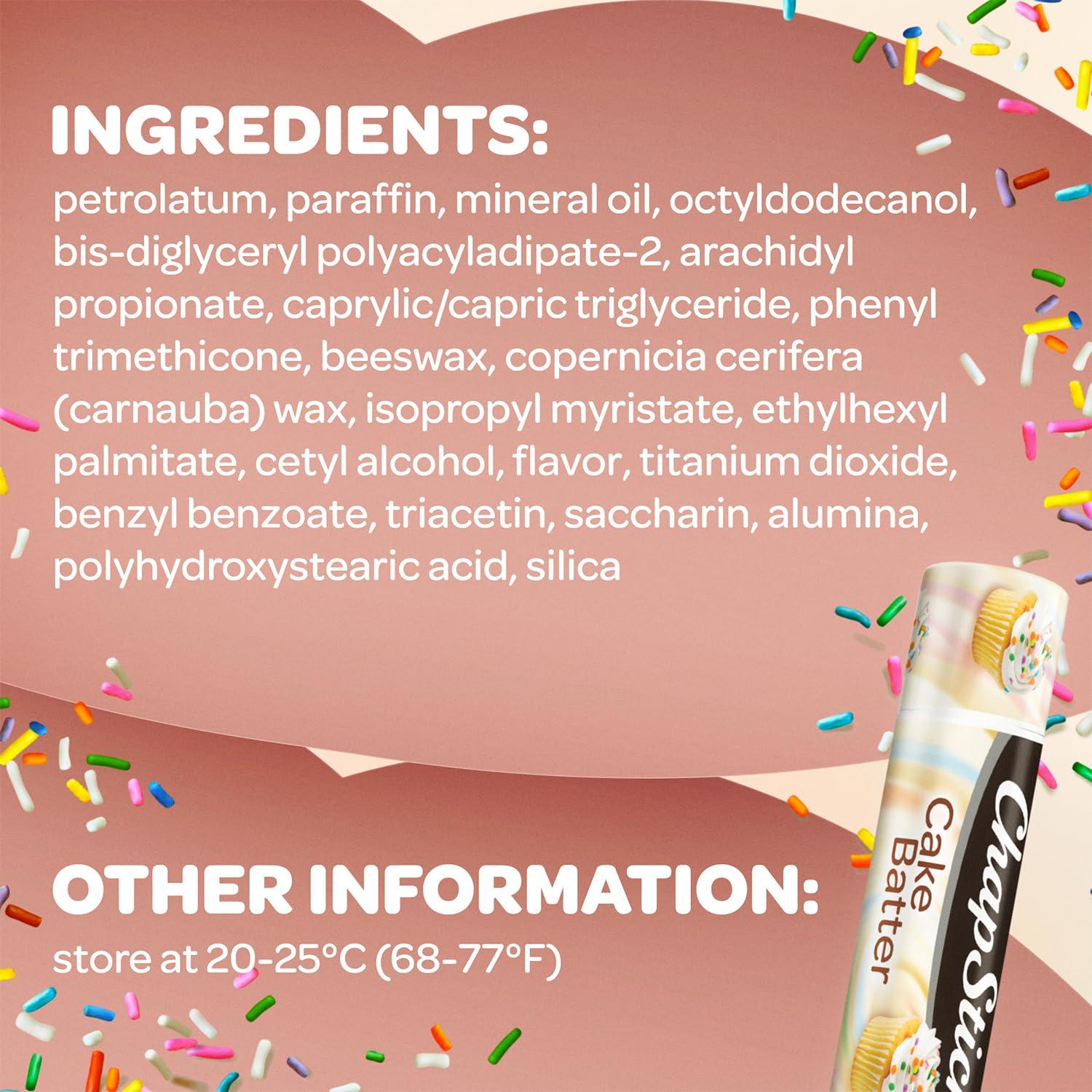 Bálsamo Labial ChapStick Sabor Pastel - Paquete de 12 Unidades