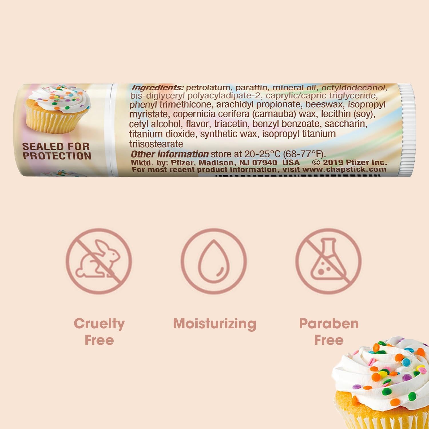 Bálsamo Labial ChapStick Sabor Pastel - Paquete de 12 Unidades