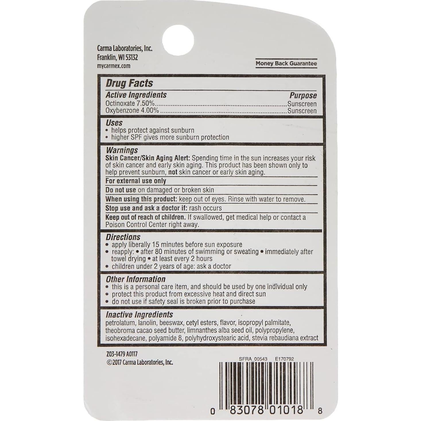 Bálsamo Labial Carmex Fresa SPF 15 9.92 g Hidratante