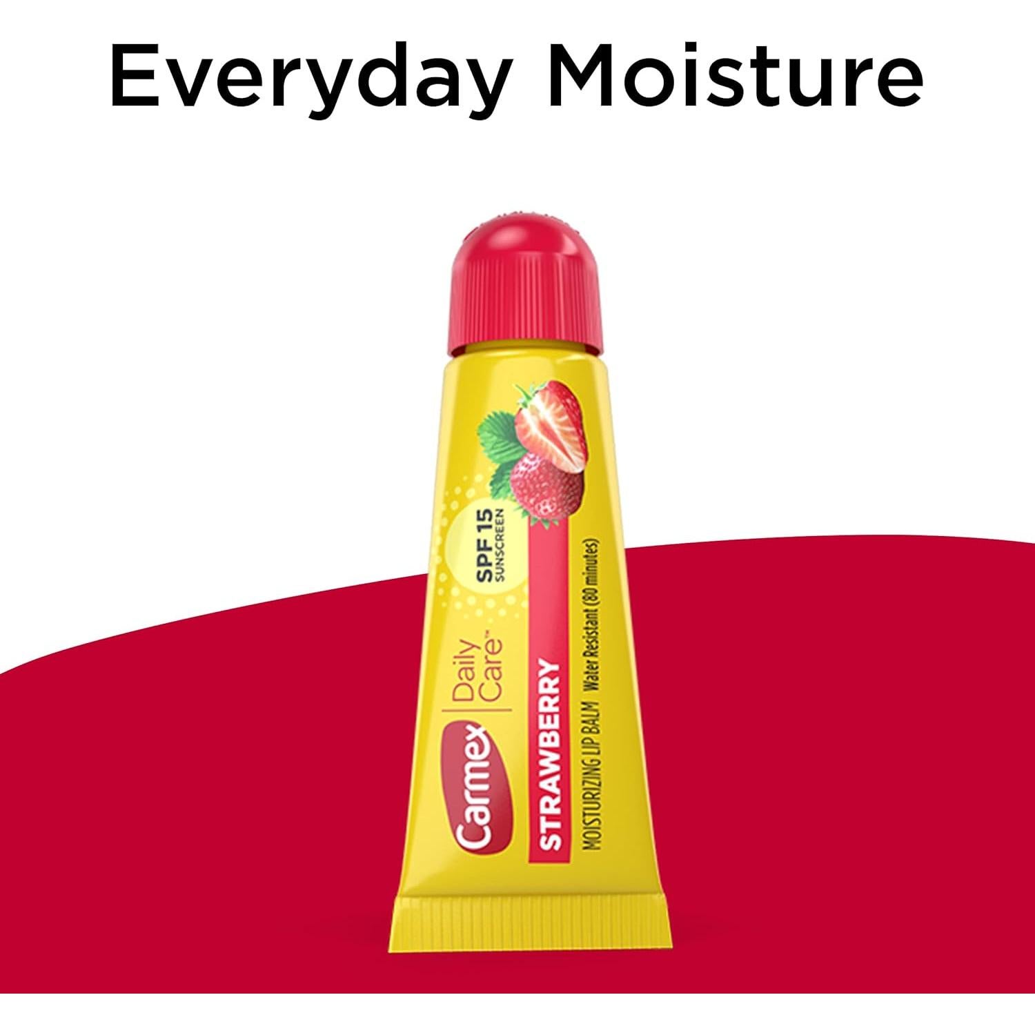 Bálsamo Labial Hidratante Carmex Fresa SPF 15 - 5 Tubos