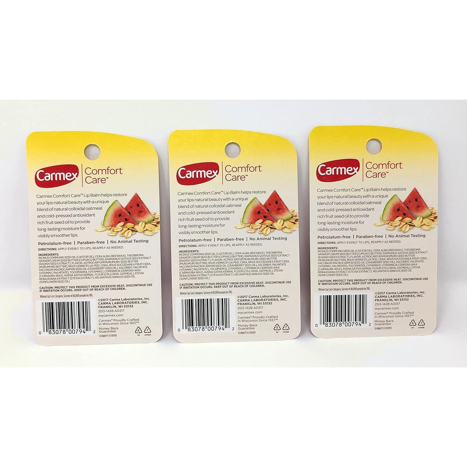 Bálsamo Labial Carmex Comfort Care Sandía 3 Unidades