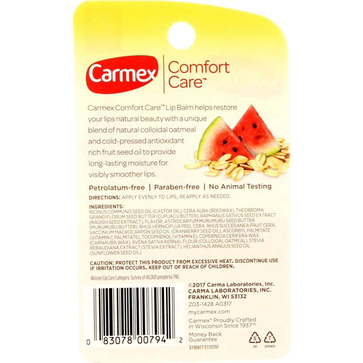 Bálsamo Labial Carmex Comfort Care Sandía 3 Unidades