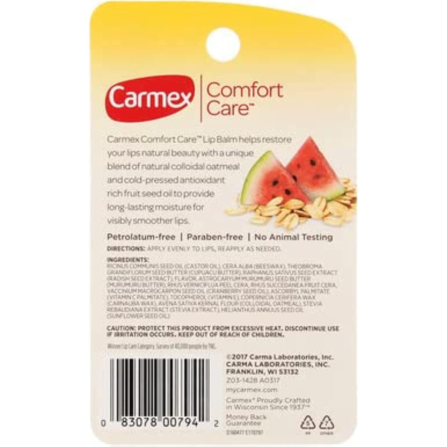 Bálsamo Labial Carmex Comfort Care Sandía 3 Unidades