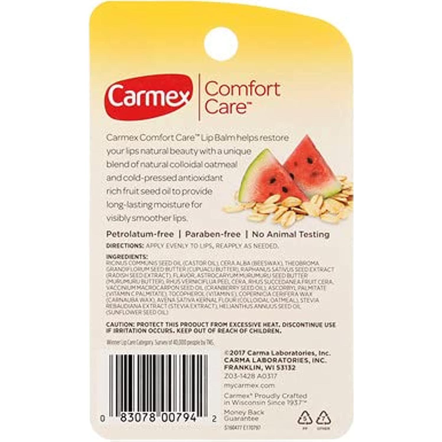 Bálsamo Labial Carmex Comfort Care Sandía 3 Unidades