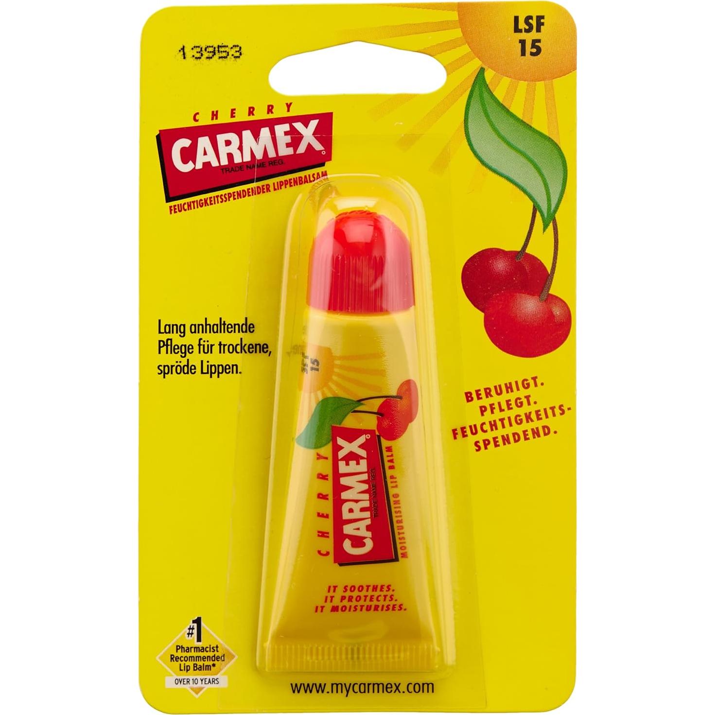 Bálsamo Labial Carmex Cereza SPF 15 Hidratante 12 Unidades
