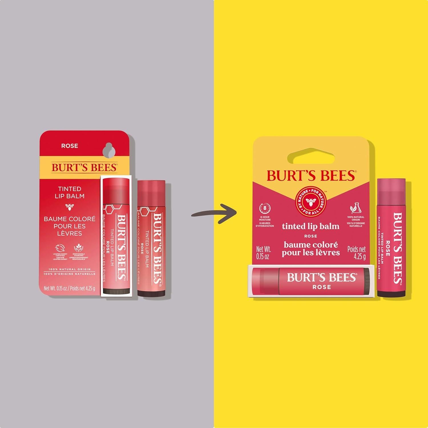 Bálsamo Labial Tinte Burt's Bees Rosa Hidratante 2 en 1