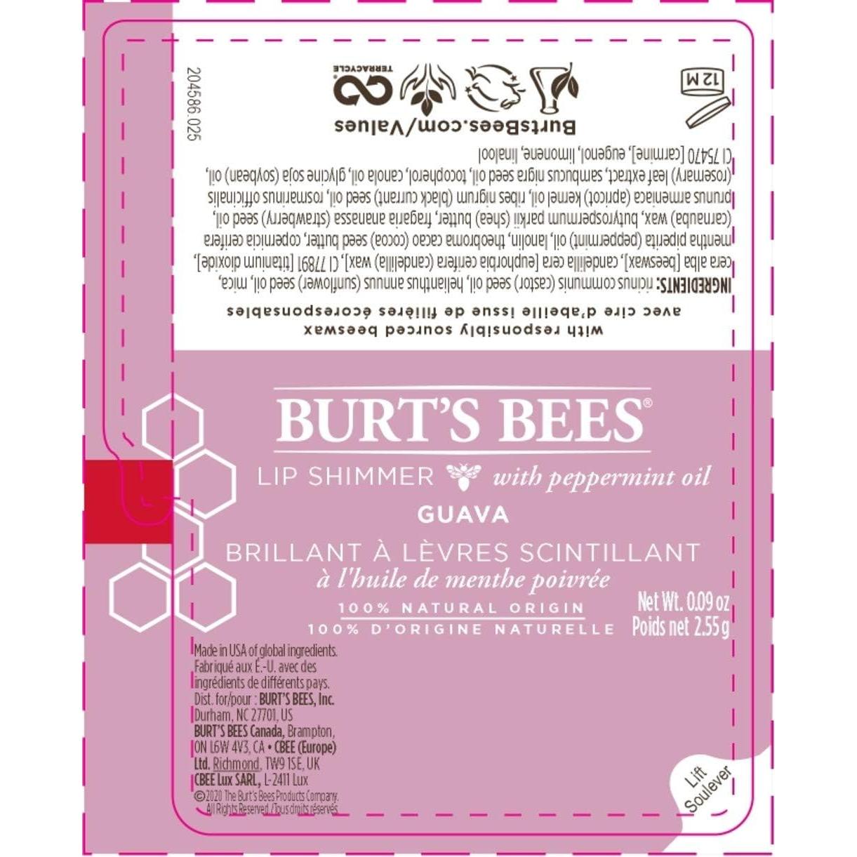 Brillo Labial Hidratante Burt's Bees Guayaba 1 Tubo 7g