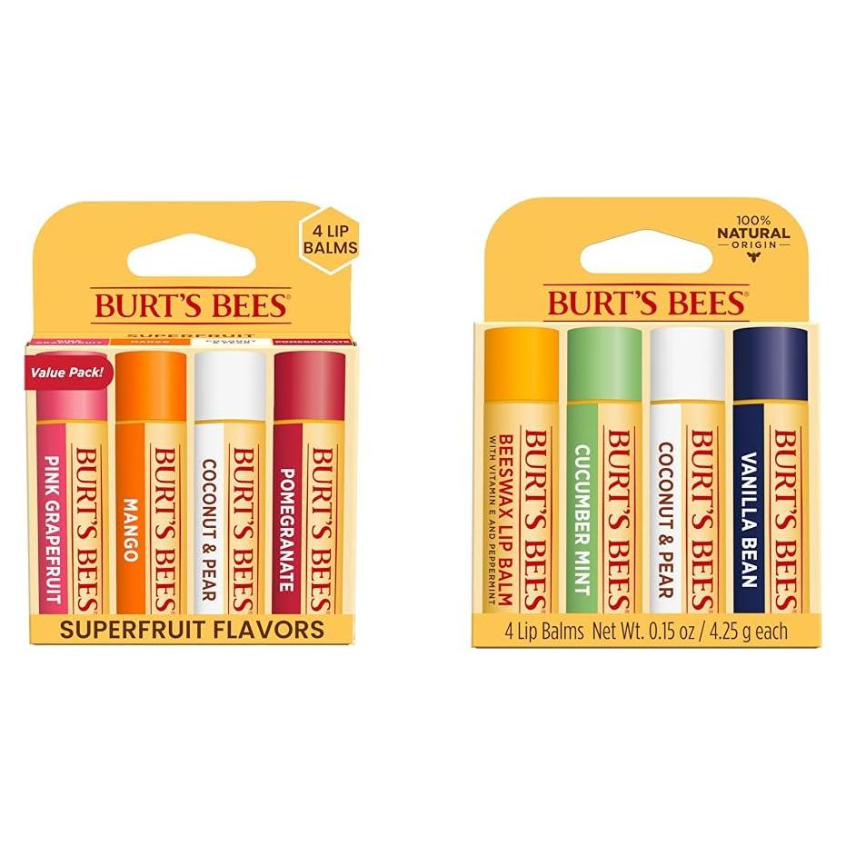 Bálsamo Labial Burt's Bees 8 Tubos 4.25 g Sabores Variados