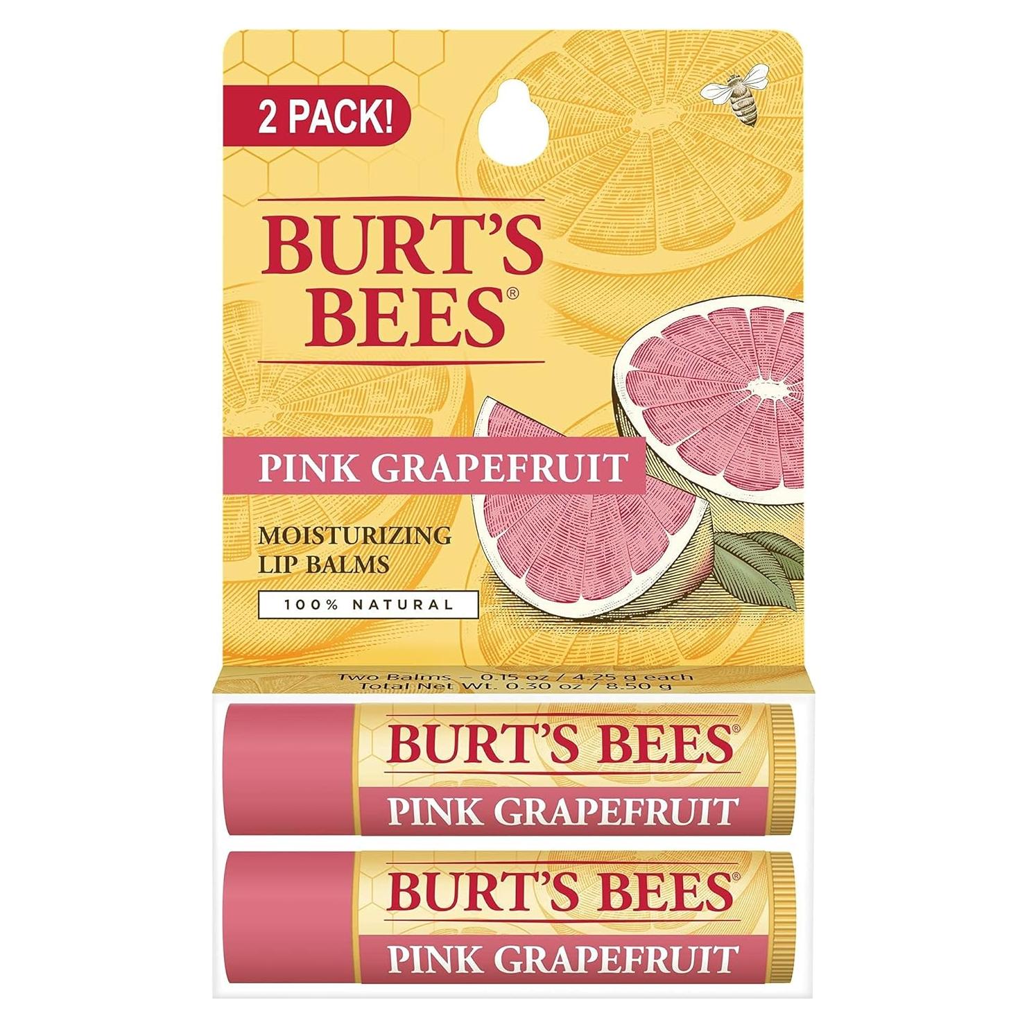 Bálsamo Labial Hidratante Burts Bees Pomelo Rosa Doble Pack