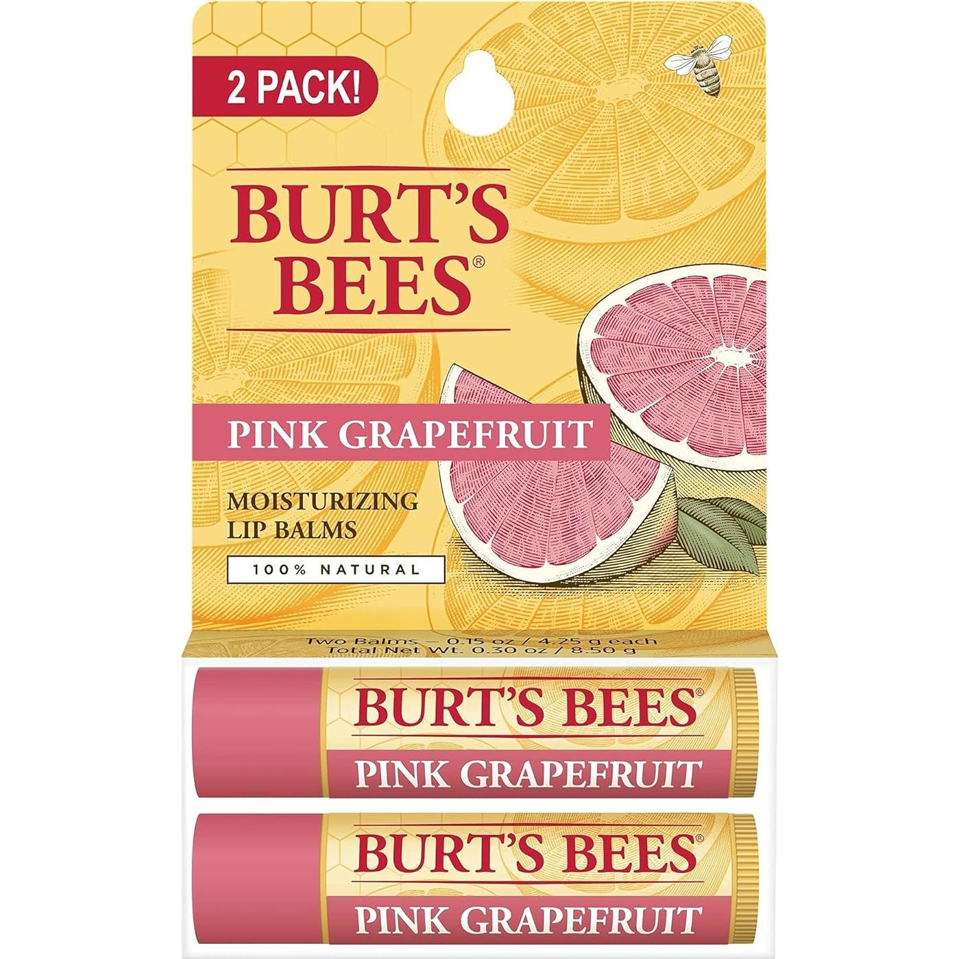 Bálsamo Labial Hidratante Burts Bees Pomelo Rosa Doble Pack