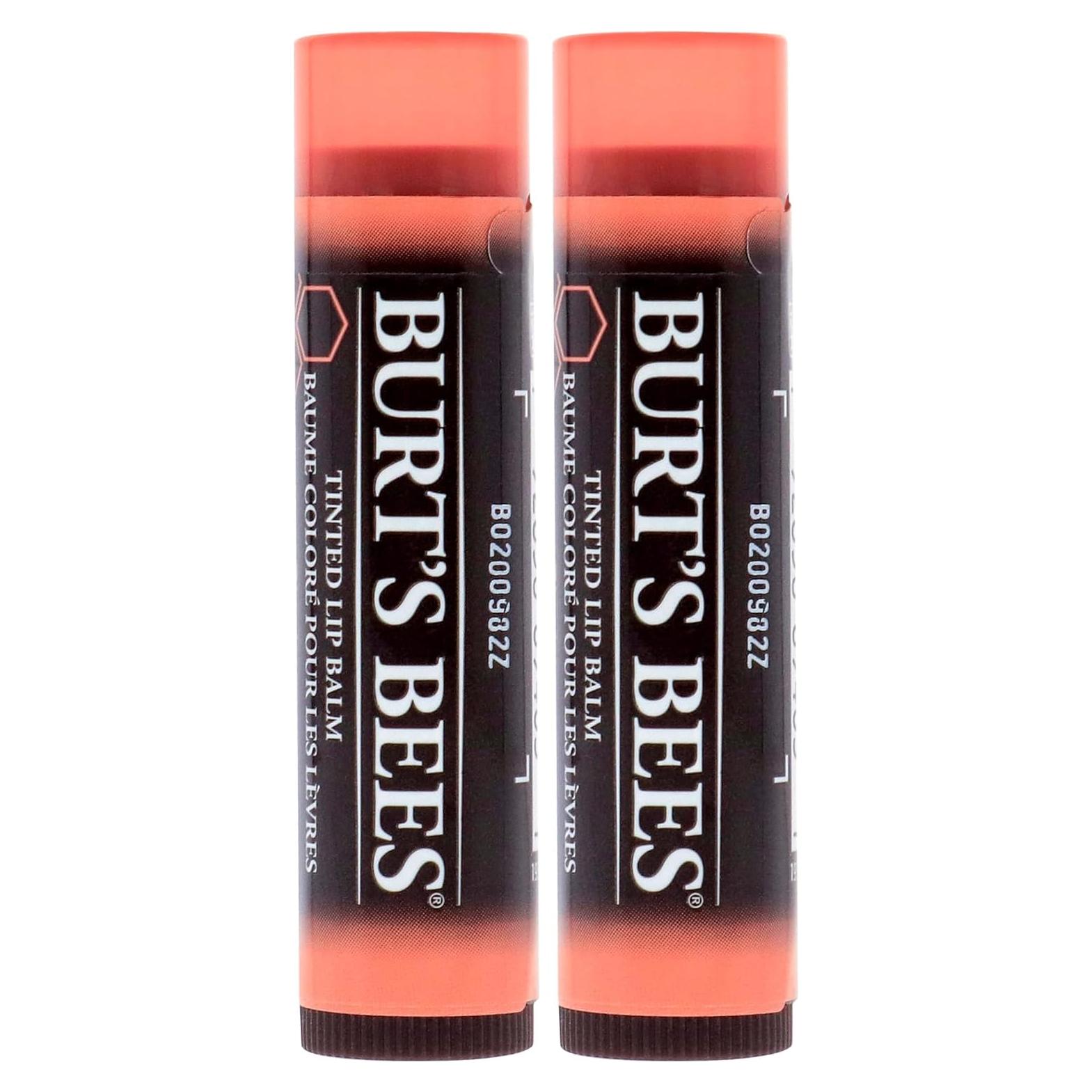 Bálsamo Labial Tinte Burt's Bees Zinnia 100% Natural - 2 Tubos