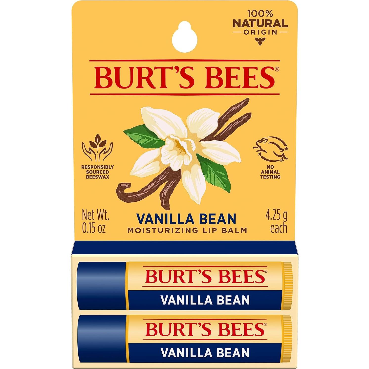 Bálsamo Labial Burt's Bees Vainilla 2 Tubos 4.25 g Hidratante