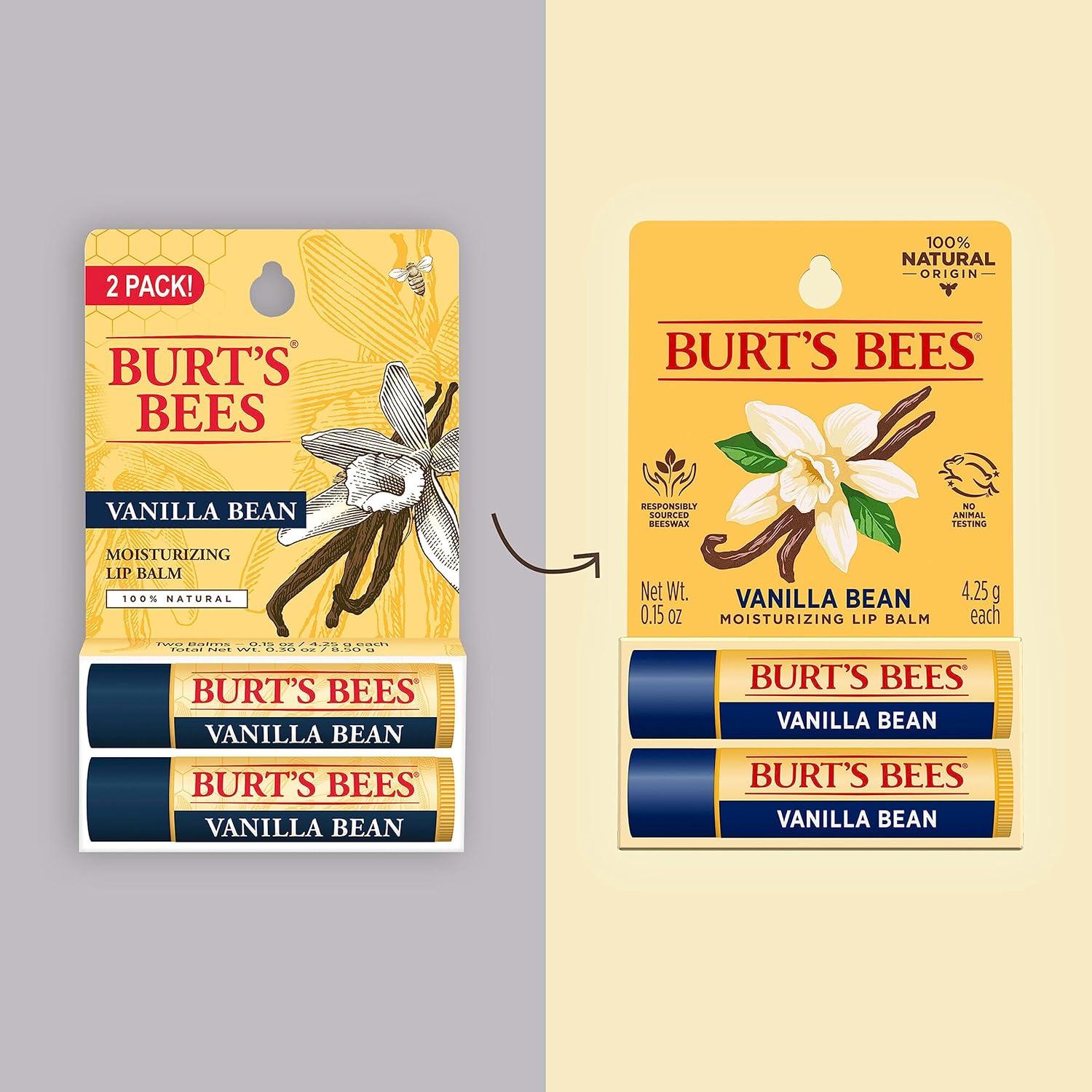 Bálsamo Labial Burt's Bees Vainilla 2 Tubos 4.25 g Hidratante