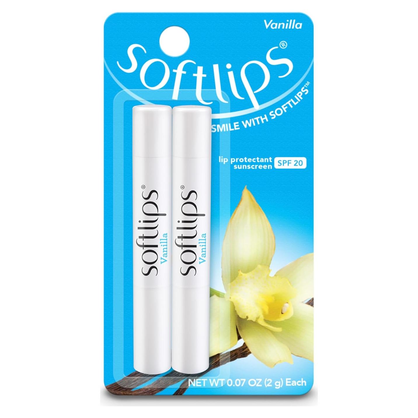 Bálsamo Labial Softlips Vainilla SPF 20 Hidratante Paquete 2