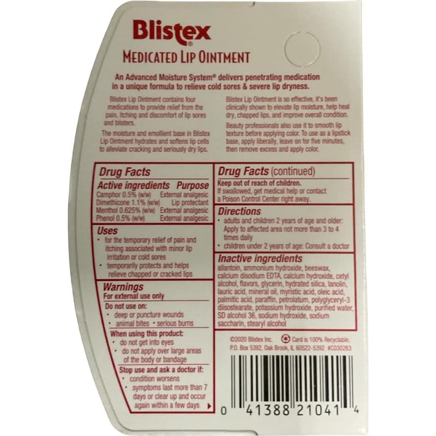 Ungüento Medicado para Labios Blistex 10g (Pack de 12)