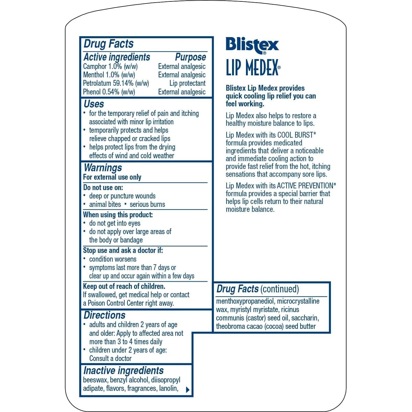 Bálsamo Labial Medicado Blistex Lip Medex 2x7.09g