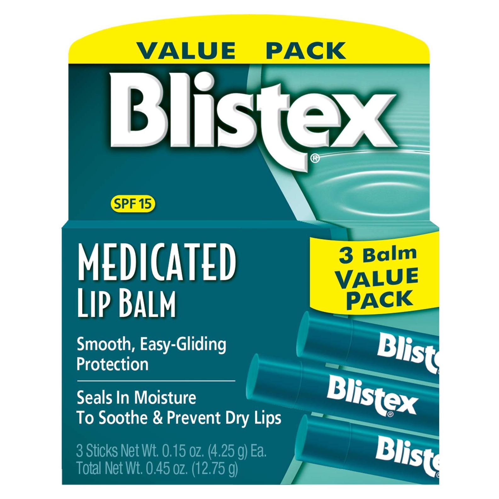 Bálsamo Labial Medicado Blistex SPF 15 - Paquete 12 Unidades