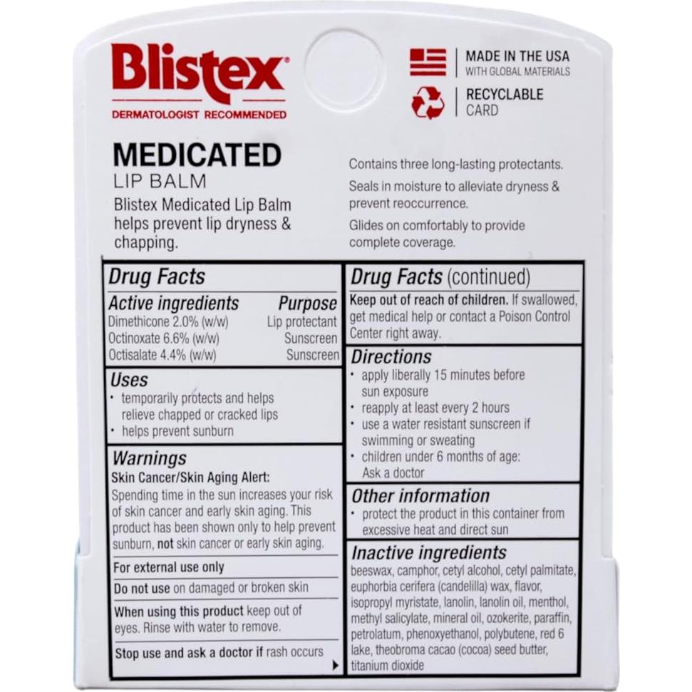 Bálsamo Labial Medicado Blistex SPF 15 - Paquete de 8 x 4.25g