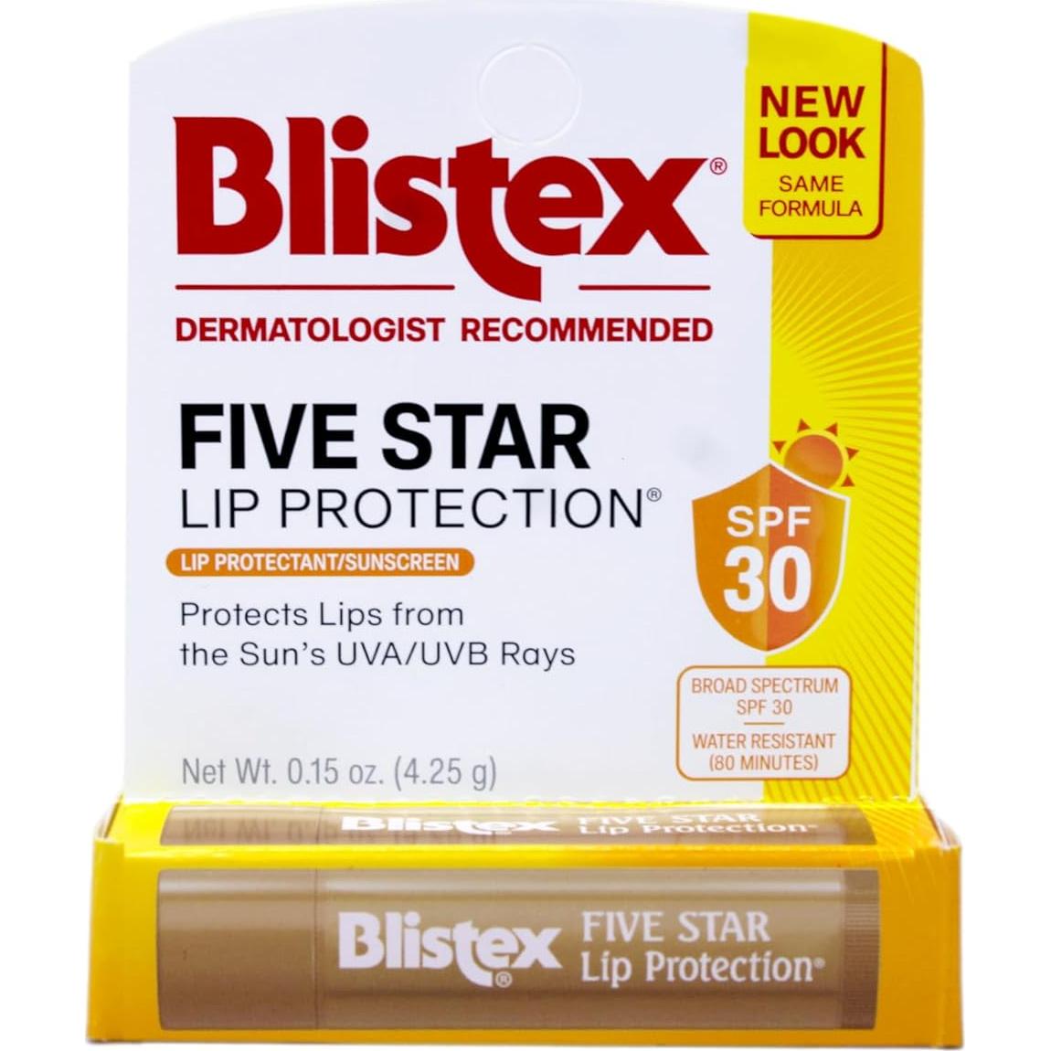 Protección Labial Blistex Five Star 4 Paquetes 4.25g SPF 30