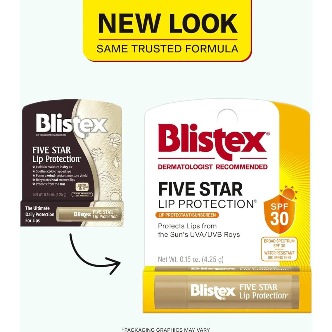 Protección Labial Blistex Five Star 4 Paquetes 4.25g SPF 30