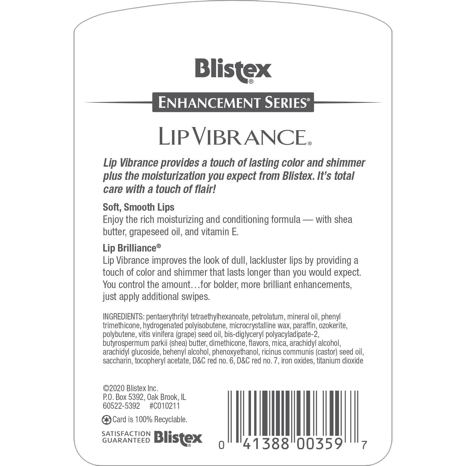 Protector Labial Blistex Vibrancia 3.7 g - Paquete de 2