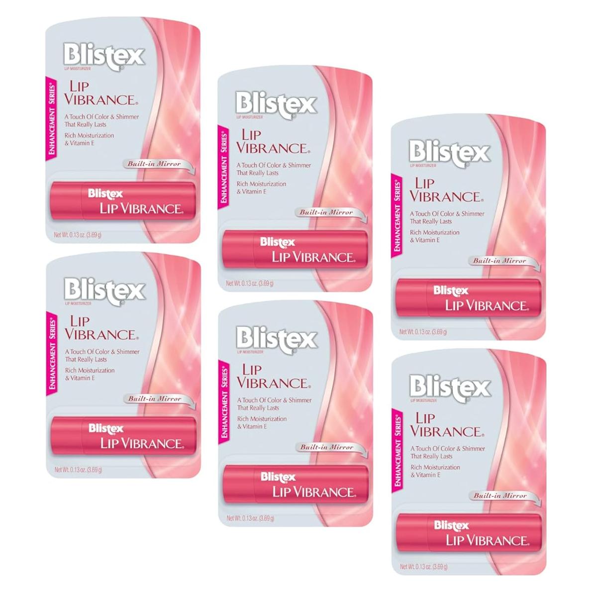 Blistex Lip Vibrance 3.7g - Paquete de 6 Labiales Hidratantes