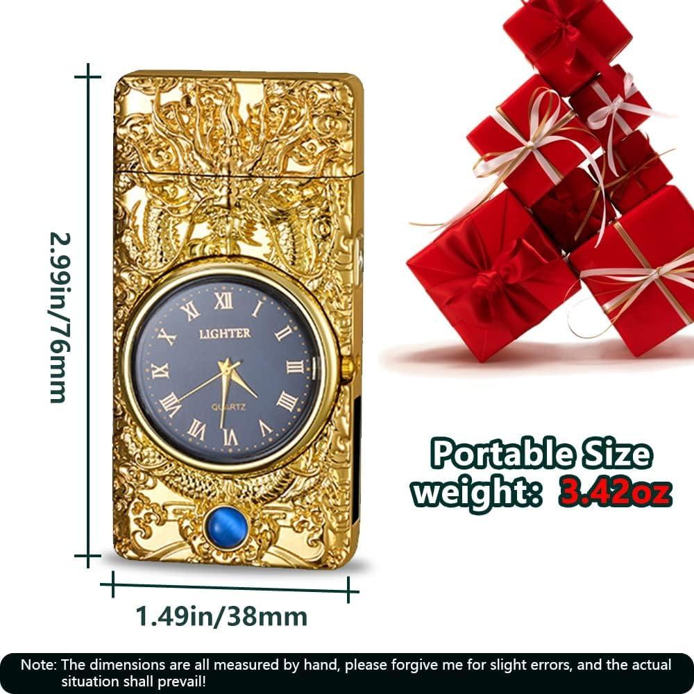 Encendedor Eléctrico GADATOP Dragón Oro - Plasma a Prueba de Viento