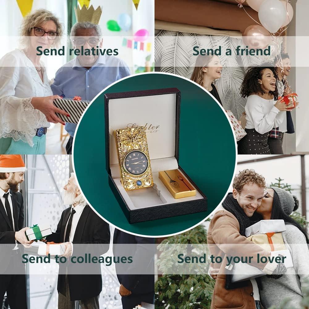 Encendedor Eléctrico GADATOP Dragón Oro - Plasma a Prueba de Viento