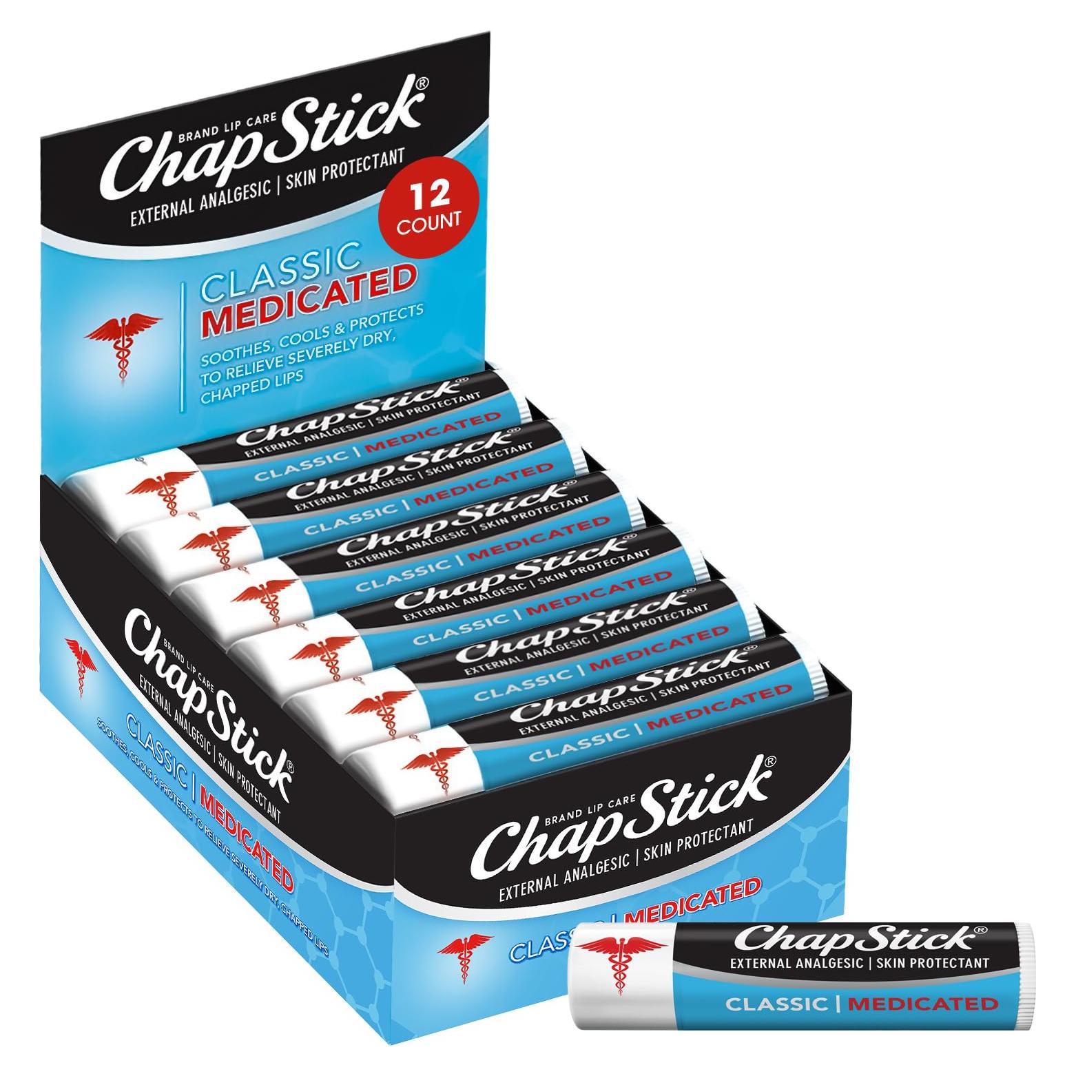 Bálsamo Labial Medicado ChapStick 12-Pack 4.25 g - Alivio Labios Secos
