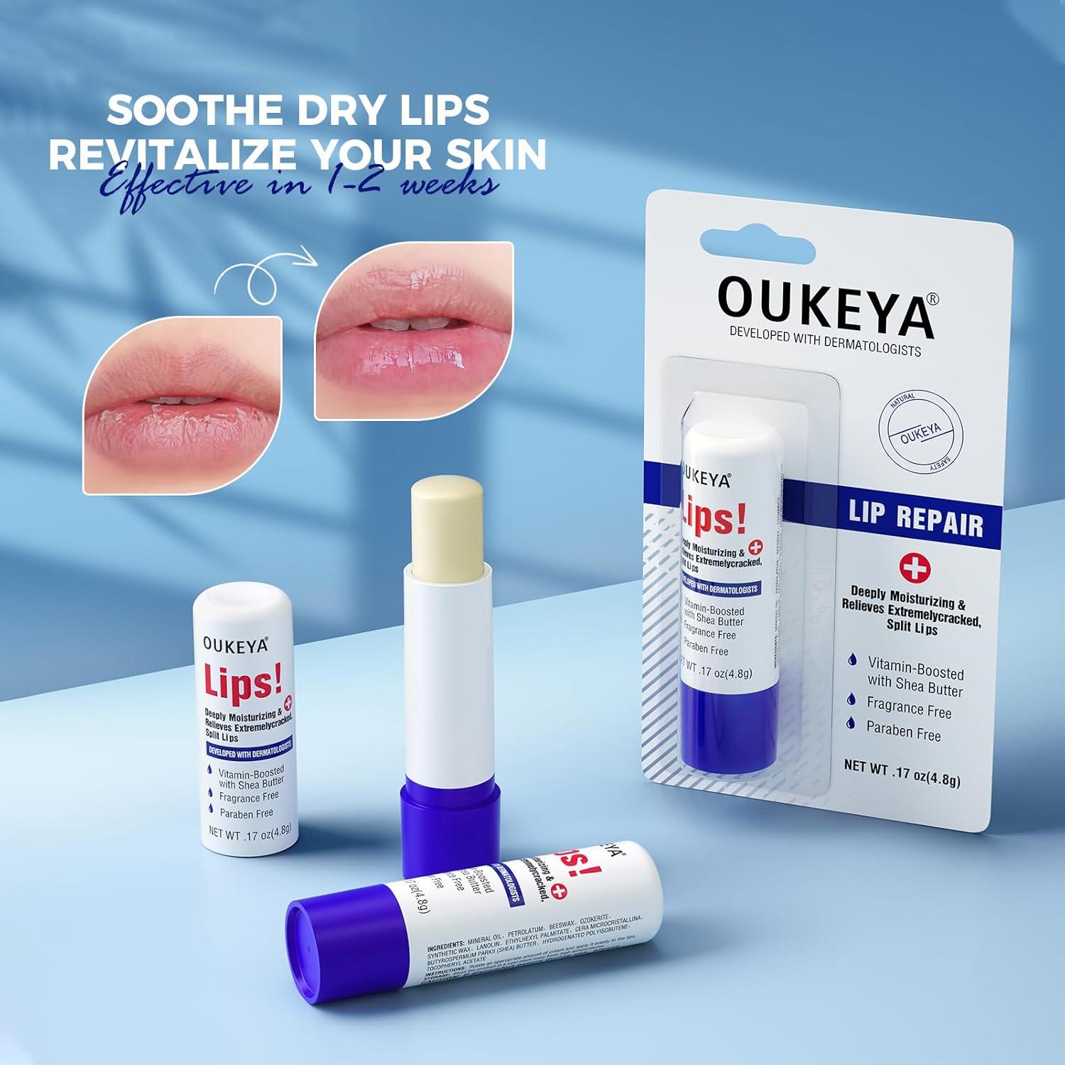 2PCS, Medicated Lip Balm Hydrating w/Petrolatum, Shea Butter, Beeswax, 100% Natural Ingredients, Organic Lip Butter Balm & Moisturizers Lip Repair For Dry Cracked Lips Overnight Lip Treatment