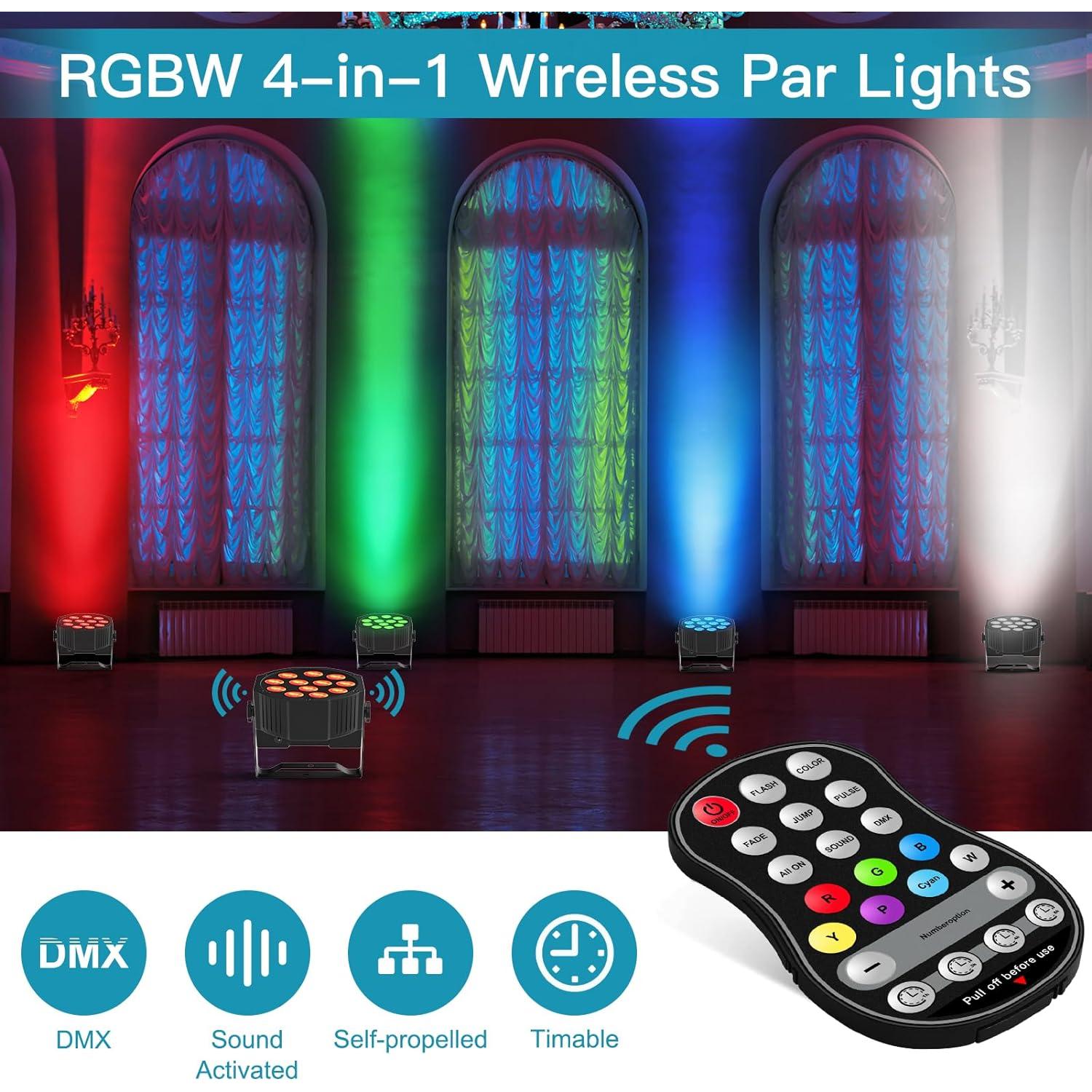 Luces Par Recargables RGBW HOLDLAMP 36W con Control Remoto