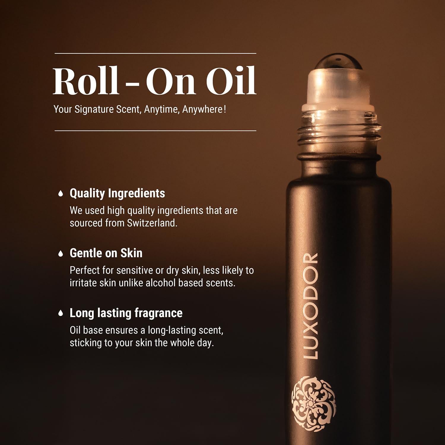 Aceite de Perfume Luxodor DAMASCAN PEOMY 10ml Roll On - Impresión Black O.pum