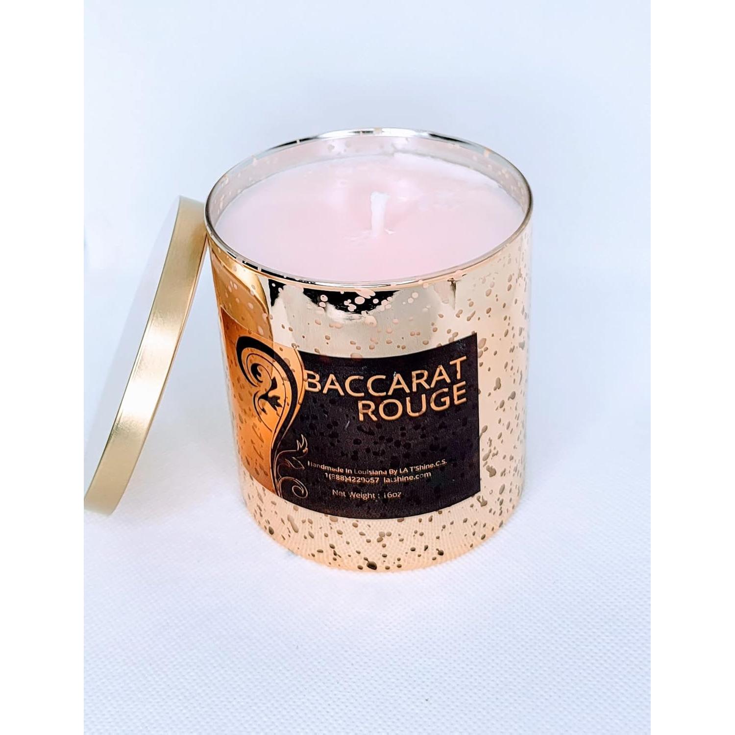 Vela Aromática Baccarat Rouge 16oz - Fragancia de Jazmín y Azafrán