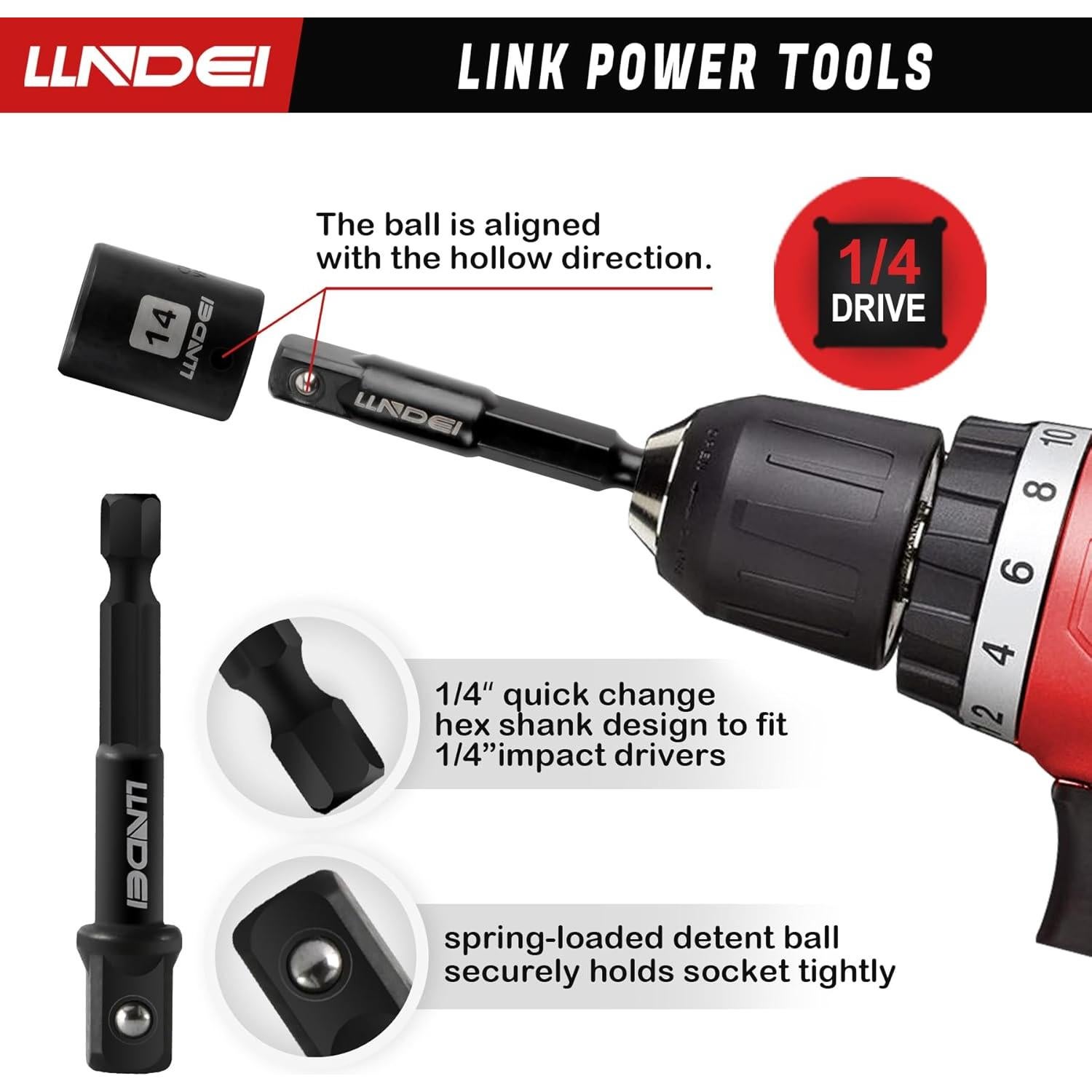 Juego de Llaves de Carraca Mini LLNDEI 48 Piezas 1/4"