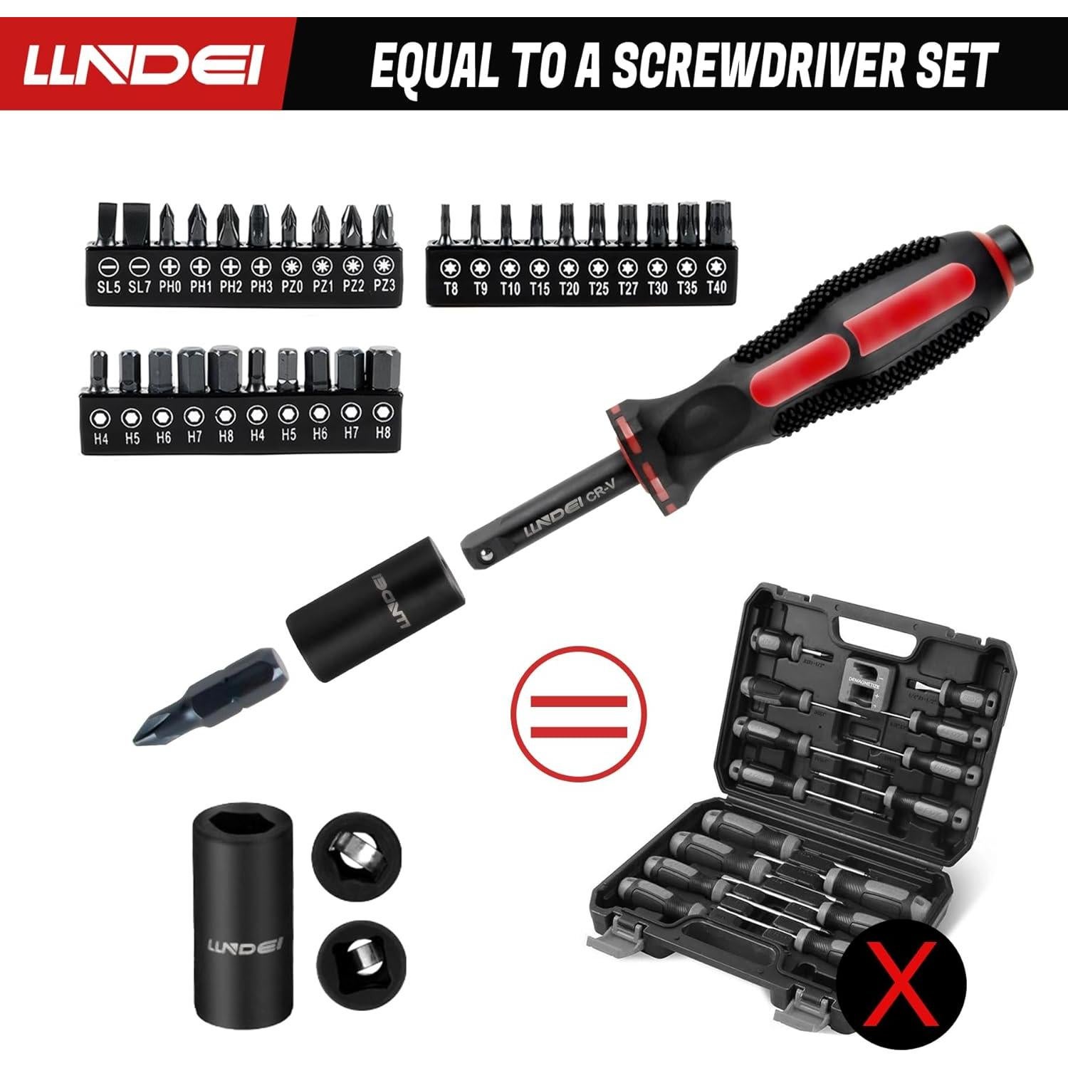 Juego de Llaves de Carraca Mini LLNDEI 48 Piezas 1/4"