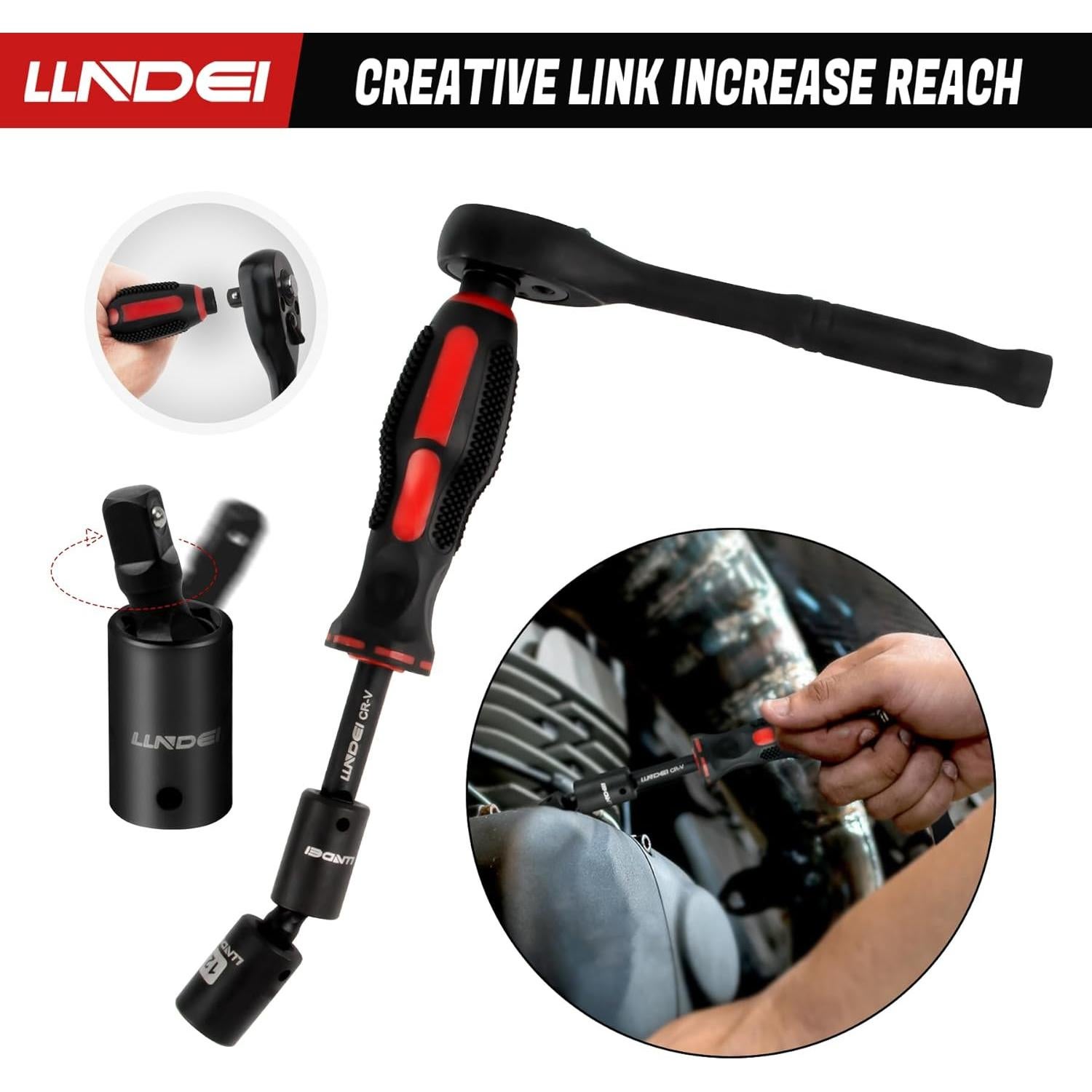 Juego de Llaves de Carraca Mini LLNDEI 48 Piezas 1/4"