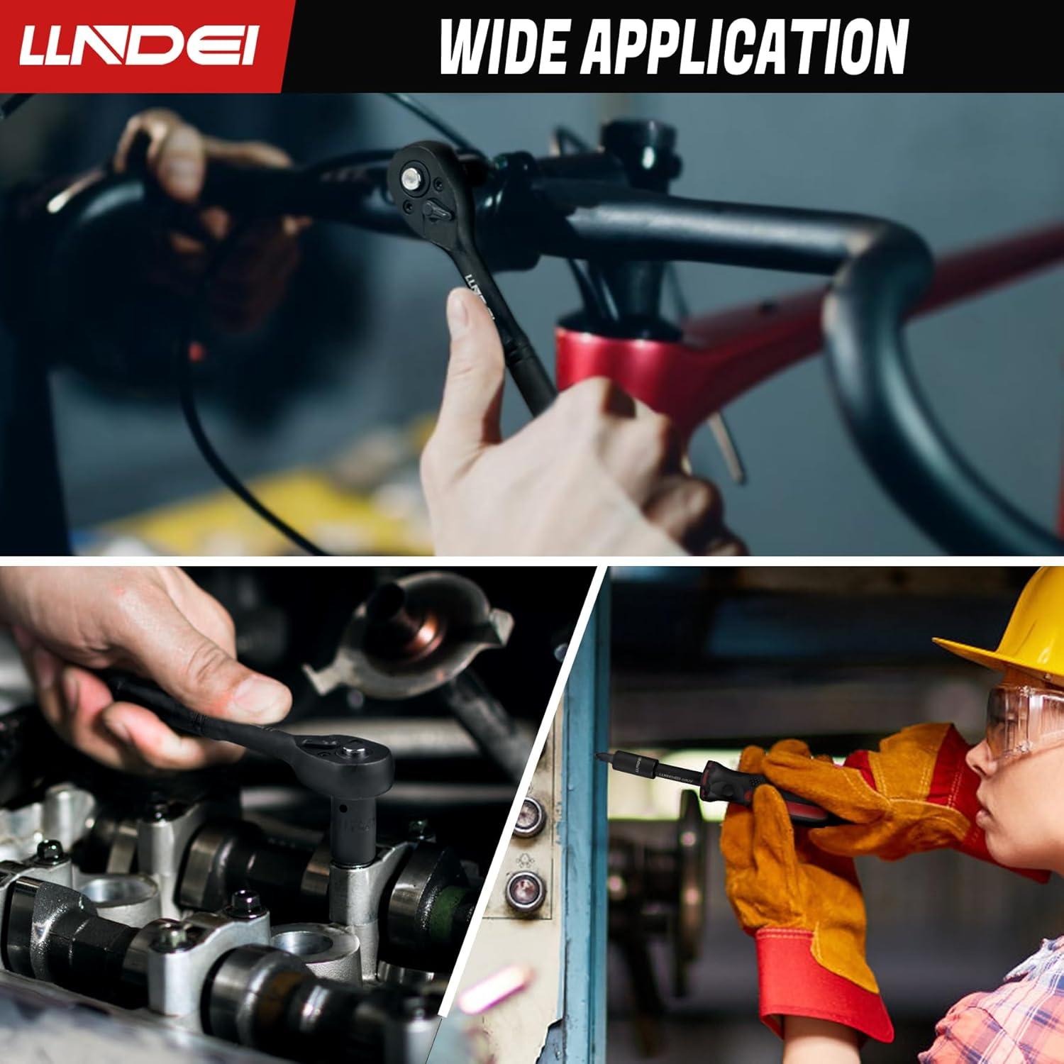 Juego de Llaves de Carraca Mini LLNDEI 48 Piezas 1/4"