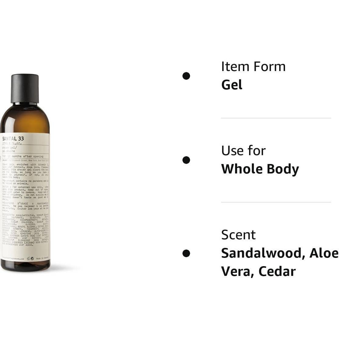 Gel de Ducha Le Labo Santal 33 237ml Unisex Vegano