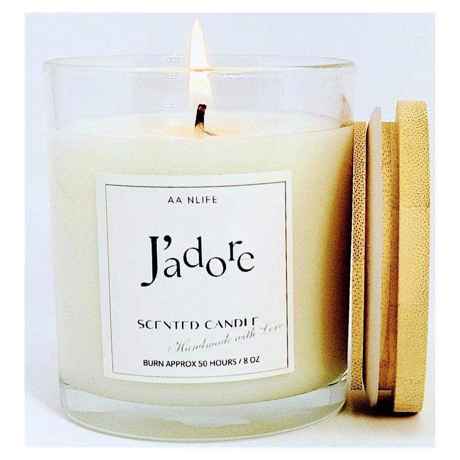 Vela Aromática J'ADORE 10 oz - Cera de Coco - 50 Horas