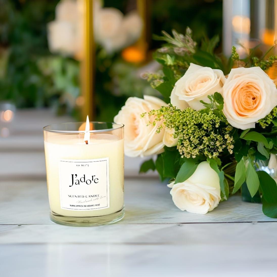 Vela Aromática J'ADORE 10 oz - Cera de Coco - 50 Horas